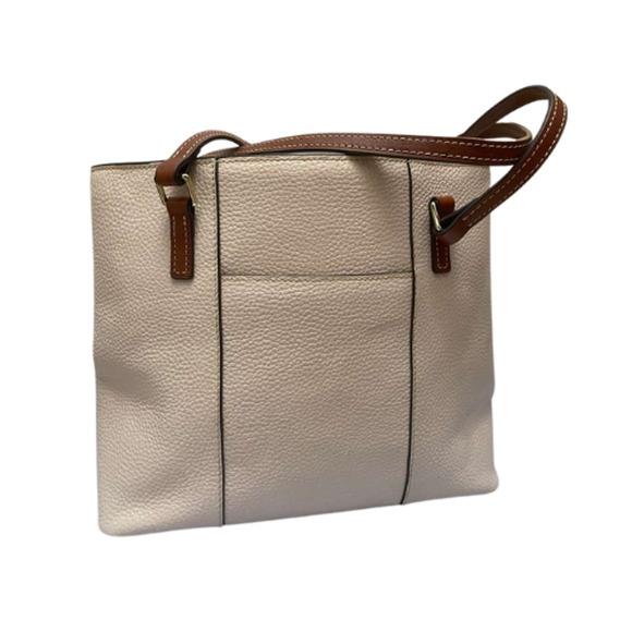 Dooney & Bourke Blush Pink Pebble Leather Tote Shoulder Bag Purse Tan Handles - Picture 6 of 12